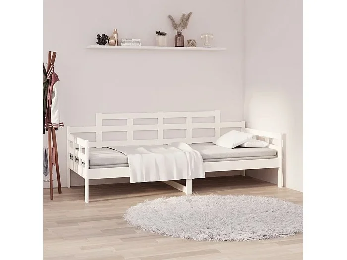 Sofá cama madera maciza de pino blanco 80×200 cm