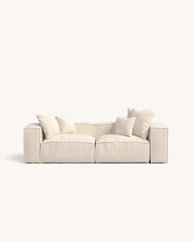Sofá Enfia Beige bouclé 264 x 103 cm – Hannun