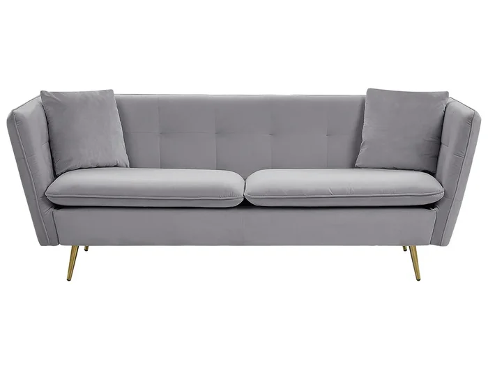 Sofá FREDERICA Terciopelo Gris 3 plazas