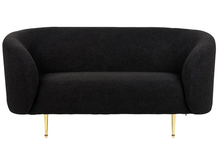 Sofá LOEN Bouclé Negro 2 plazas