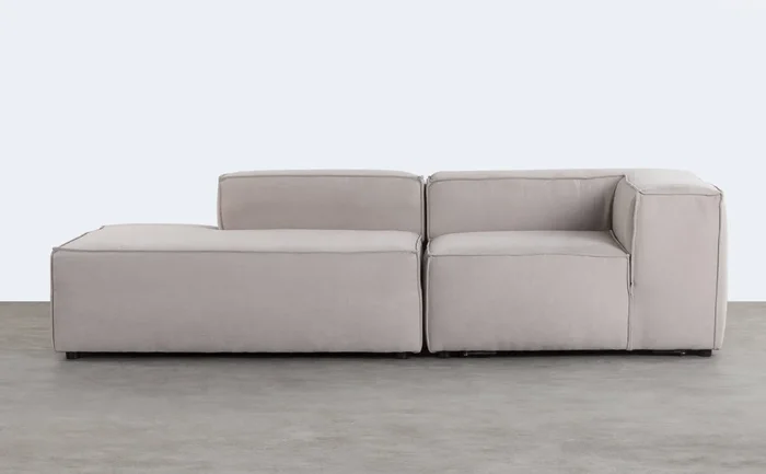 Sofá Modular 2 Piezas Sillón Esquinero y Diván de Tela Jordan XL Beige – The Masie