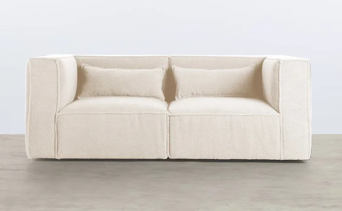 Sofá Modular de 2 piezas Esquineras de Tela Bouclé Kilhe Egg white – The Masie