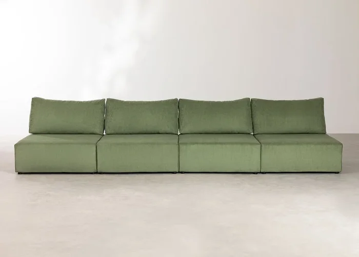 Sofá Modular de 4 Piezas en Pana Kata Verde Army – SKLUM