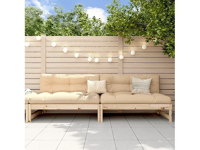 Sofás centrales de jardín 2 uds madera maciza de pino 120×80 cm