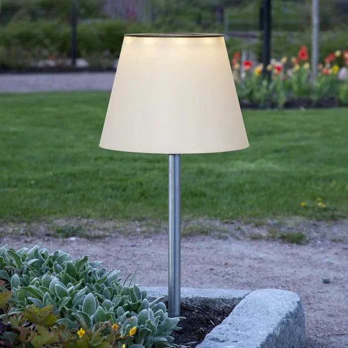 Solini lámpara LED con pica, blanca/plateada, altura 90 cm