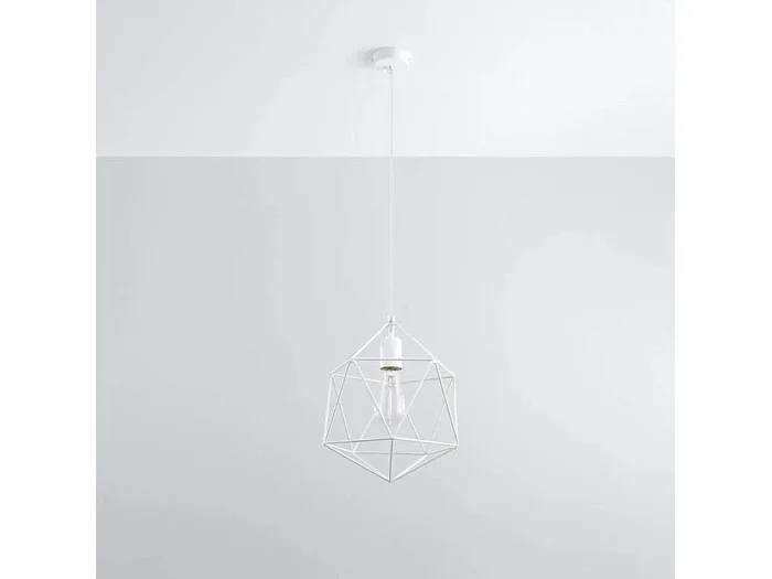 Sollux GASPARE – Lámpara colgante de techo tipo jaula con 1 luz blanca, E27