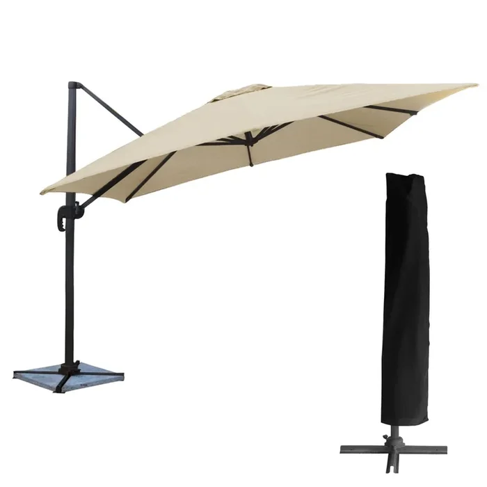 Sombrilla cuadrada MOLOKAI 3x3m beige + funda