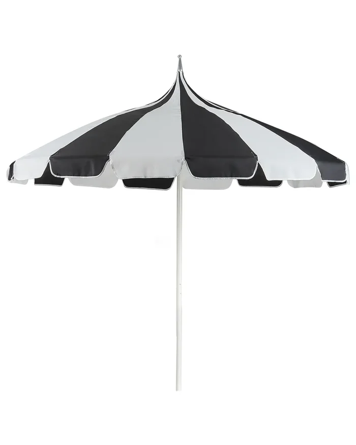 Sombrilla de jardín 245 cm MINOA Negro/Blanco
