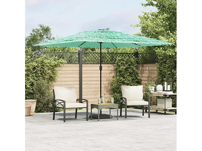 Sombrilla de jardín con mástil de acero verde 290x290x238 cm