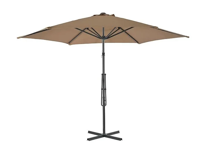 Sombrilla de jardín con palo de acero 300 cm gris topo ES962198
