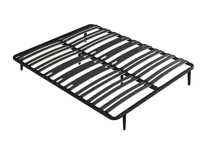 Somier de láminas para montar 160 x 200 cm – 30 láminas – 3 zonas de soporte lumbar reforzadas – Con patas – Negro – CERRISI de YSMÉE