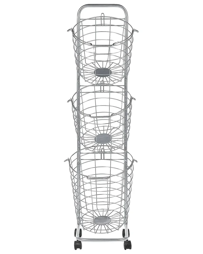 Soporte para cesta AYAPAL con ruedas Metal Plateado