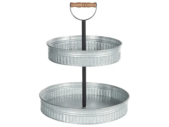 Soporte para tartas de 2 pisos KOUIGN Plateado