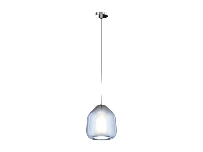 Sosp. Cromo 1 Luce Vetro Beta Blu