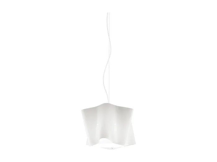Sospensione Moderna Folio Polilux ® Bianco E Metallo Cromo 1 Luce E27