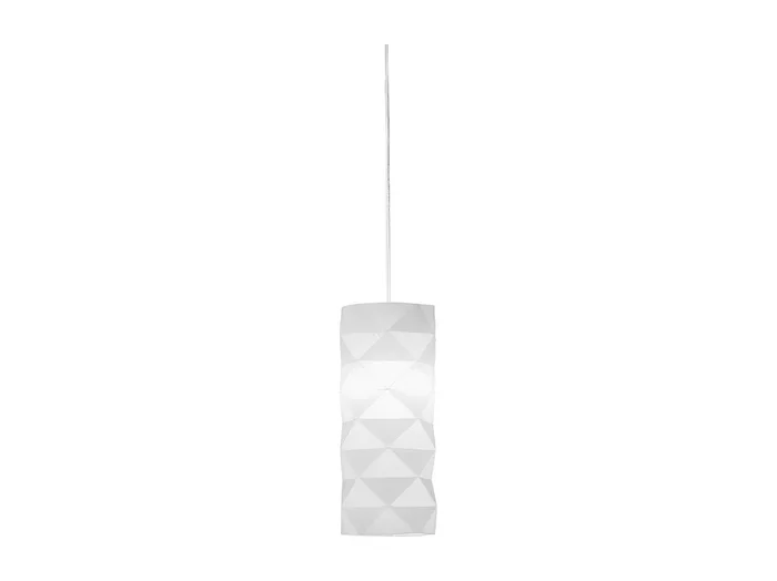Sospensione Moderna Prisma Polilux ® Bianco E Metallo Cromo 1 Luce E27