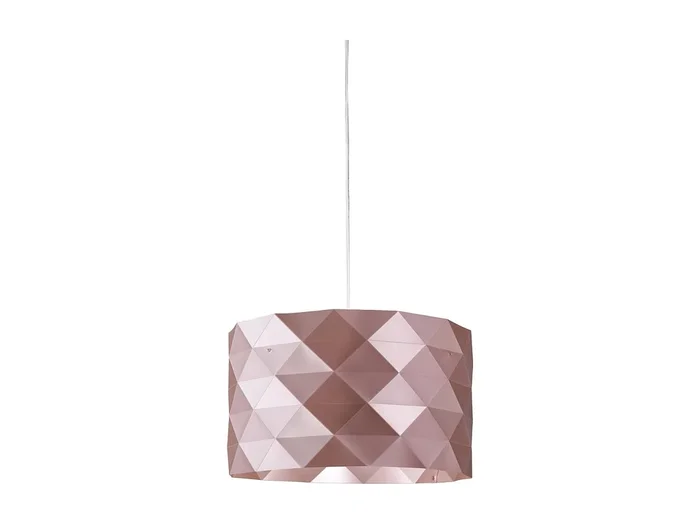 Sospensione Moderna Prisma Polilux ® Pink Metal E Metallo Cromo 1 Luce E27 D40Cm