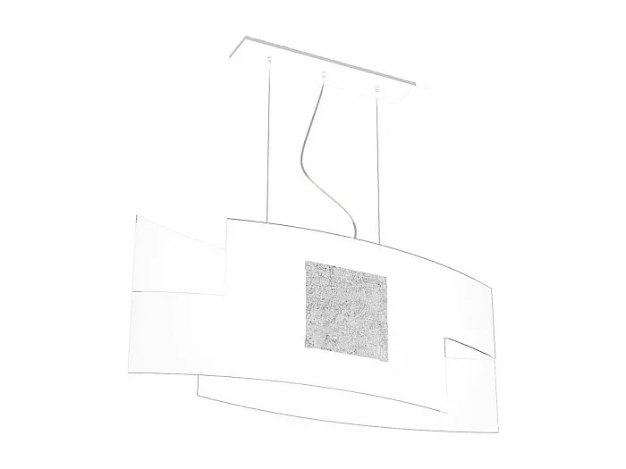Sospensione Moderna Tetris Color Metallo Foglia Argento Vetro Bianco 2 Luci E27