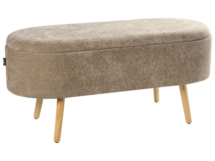 Storage Bench OKLAHOMA Chenille Light Brown