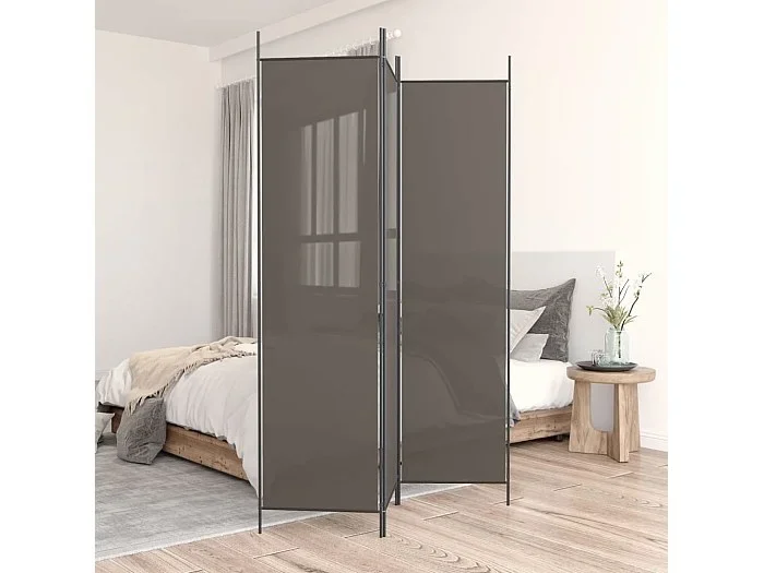 Tabique divisorio de 3 paneles Antracita 150×200 cm Tejido