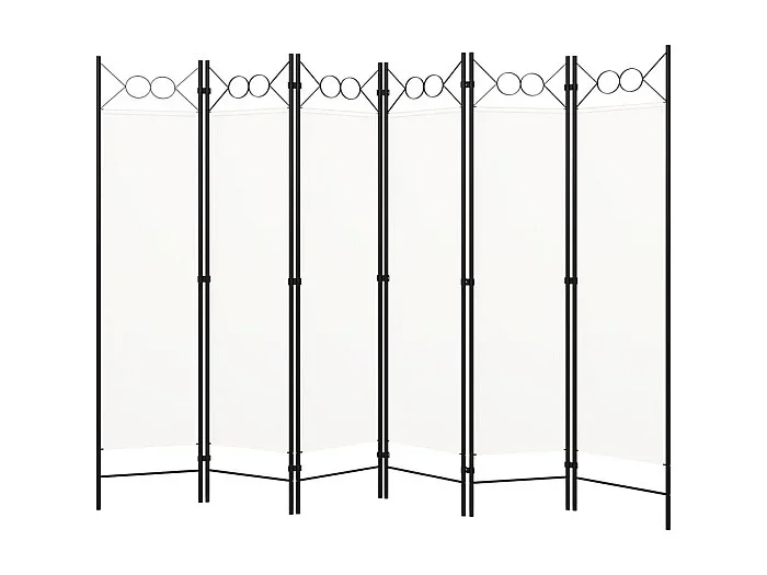 Tabique divisorio de 6 paneles, blanco, 240 x 180 cm