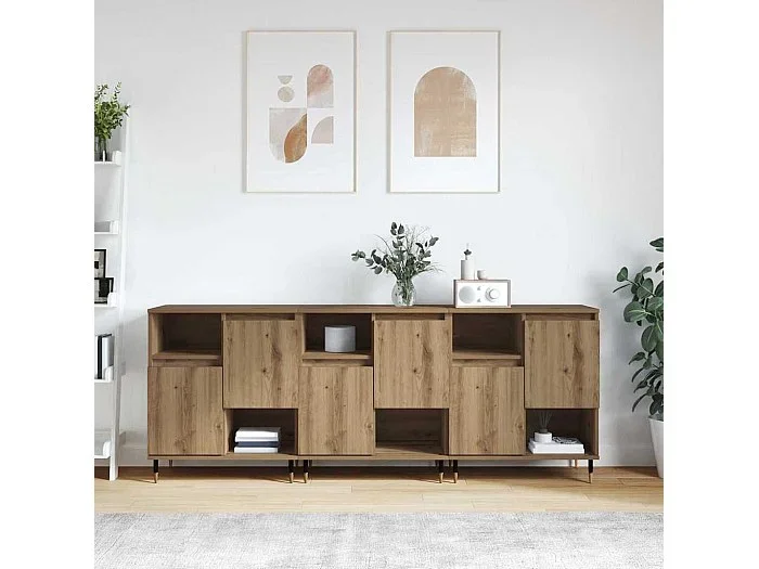 Tableros Lateral 3 piezas Roble artisan 180 x 35 x 70 cm
