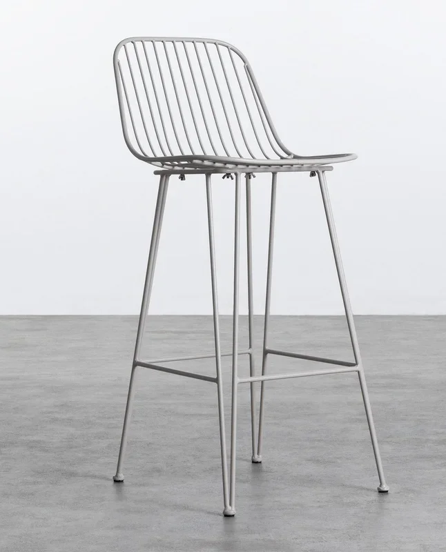 Taburete Alto de Metal (67 cm) Born Gris claro – The Masie