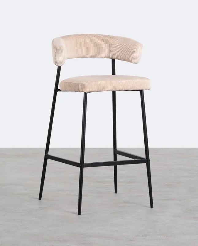 Taburete Alto de Metal (74 cm) Eloise Pana Beige claro – The Masie