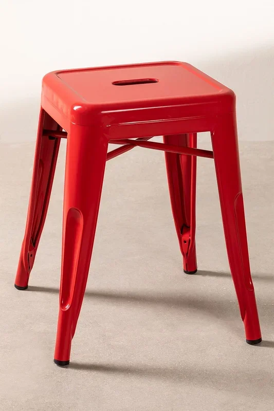 Taburete Bajo en Acero LIX Rojo – SKLUM