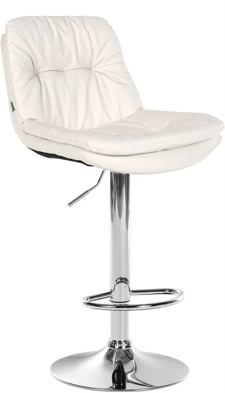 Taburete de bar Laurel en polipiel Simil cuero Blanco 54X46X92 cm