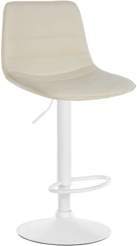 Taburete de bar Lex en piel sintética Crema Blanco