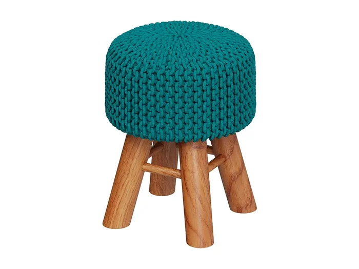 Taburete de punto de algodón azul – Lisa