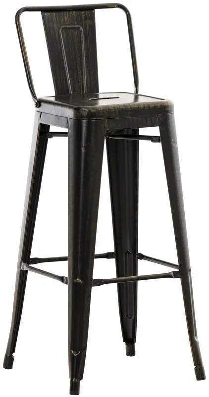 Taburete Industrial Mason Negro-dorado