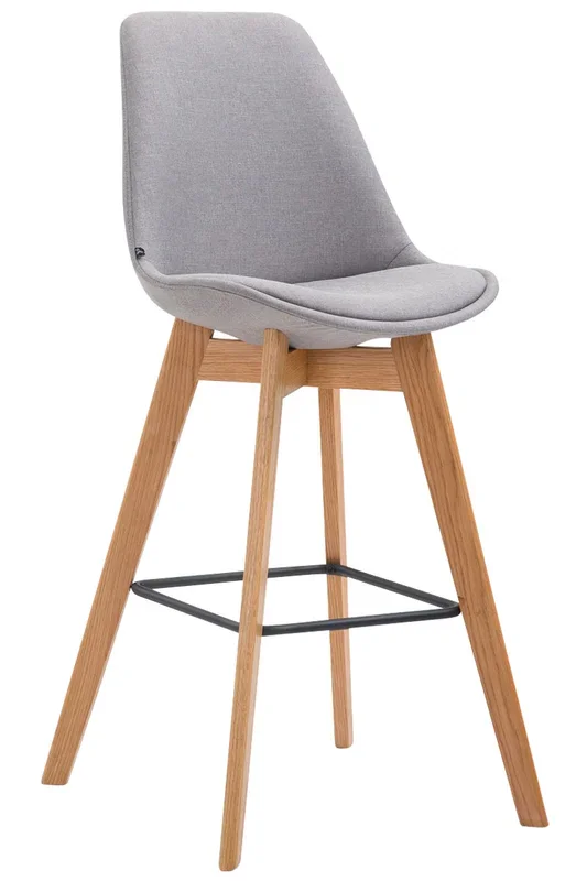 Taburete Metz en Tela Gris Natural