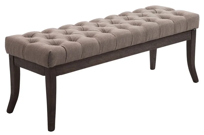 Taburete Recibidor Ramses En Tela & Madera Oscura