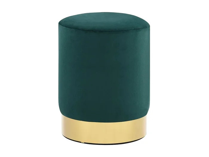 Taburete Terciopelo verde oscuro y dorado