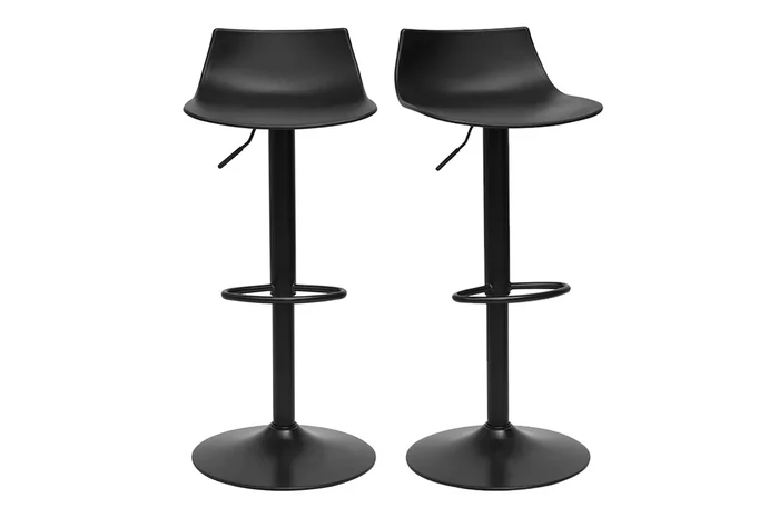 Taburetes de bar regulables en diseño negro (juego de 2) KELLY