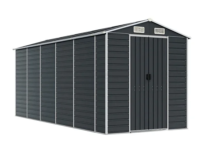 Tampa Cobertizo de jardín acero galvanizado antracita 191x470x198 cm