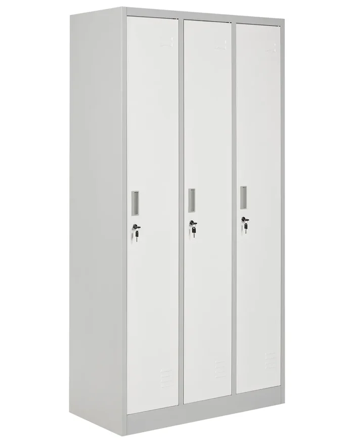 Taquilla de 3 puertas ATHLETE Metal Gris/Blanco