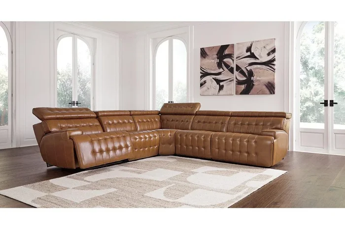 Temmpton Chocolate 5-Piece Power Reclining Modular Sectional
