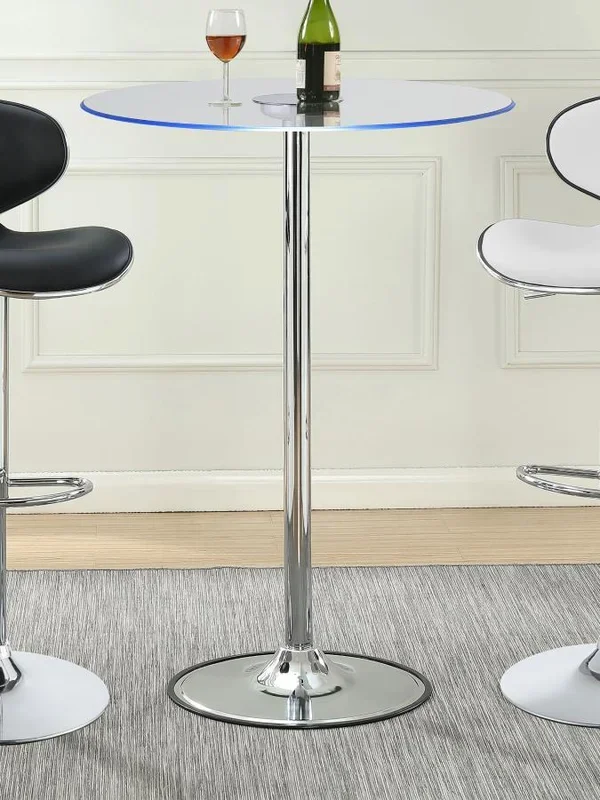 Thea Chrome/Clear LED Bar Table