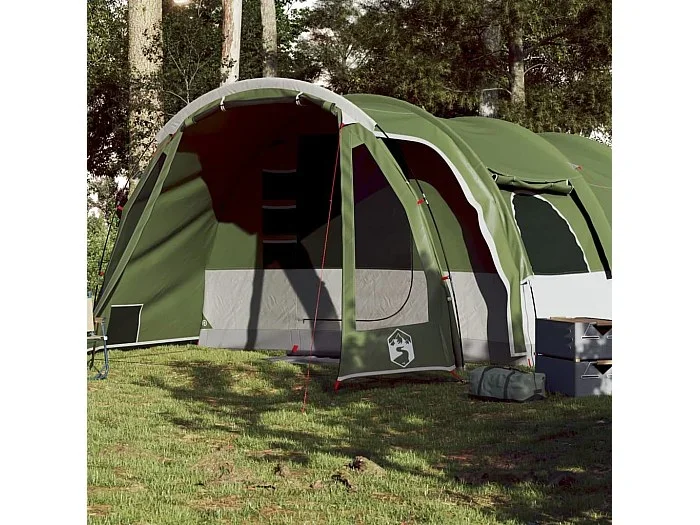 Tienda de campaña familiar túnel 8 personas impermeable verde ES589287