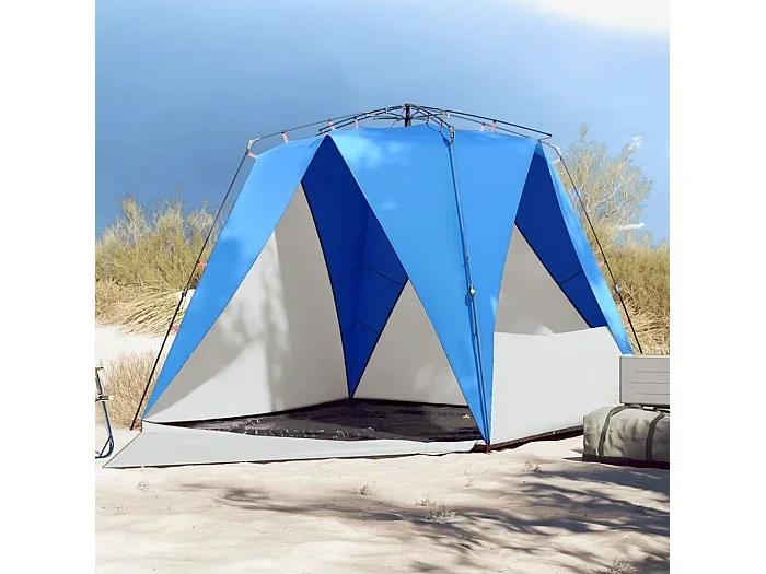 Tienda de playa 4 personas impermeable apertura rápida azul ES767944