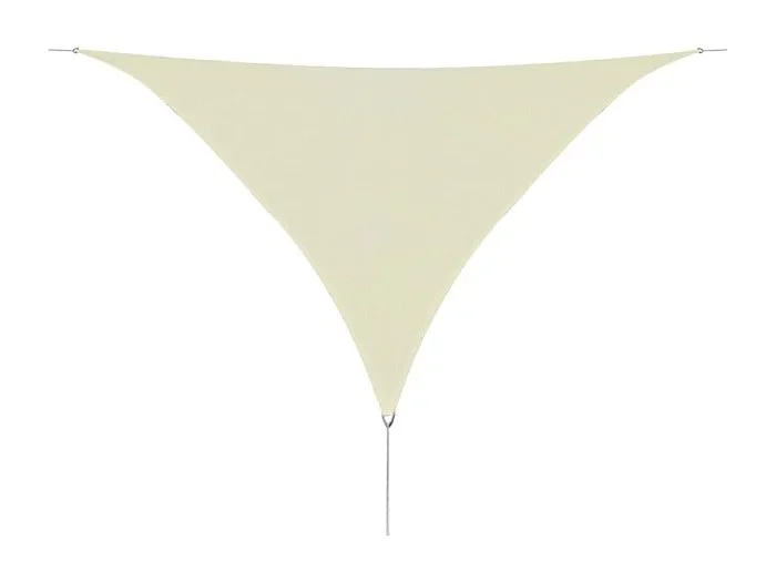 Toldo de vela triangular HDPE 3,6×3,6×3,6 m color crema