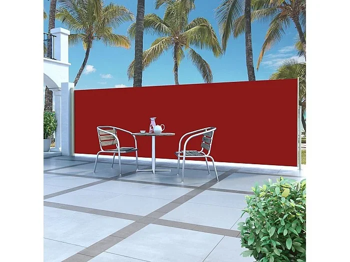 Toldo lateral retráctil 160 x 500 cm Rojo