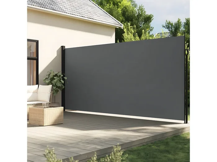 Toldo lateral retráctil gris antracita 200×500 cm