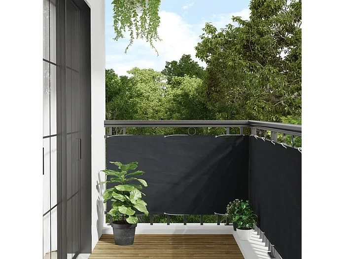 Toldo para balcón tela oxford 75×600 cm gris antracita ES634384