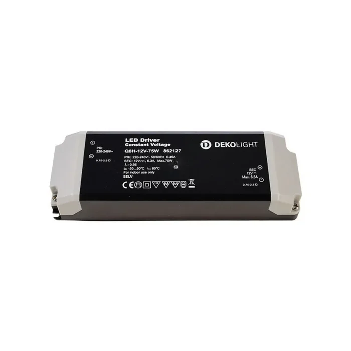 Transformador LED básico, CV, Q8H-12-75W