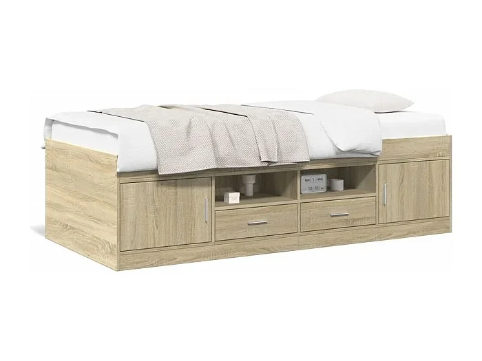 Tumbona con cajones madera ingeniería roble Sonoma 75×190 cm