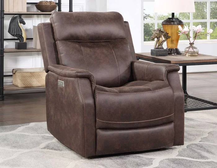 Valencia Walnut Dual-Power Leatherette Recliner